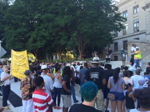 People from all backgrounds gather at the Georgia State Capitol